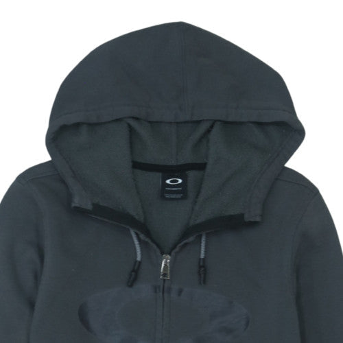 Oakley Men's Black Full Zip Hoodie M Athletic Fit Logo Fleece