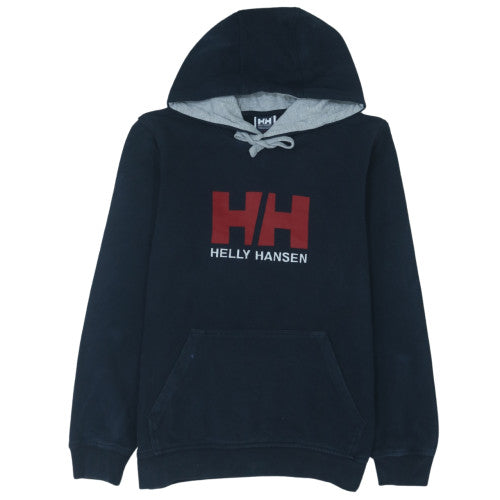 Helly Hansen Men's Blue Pullover Hoodie L Logo Graphic Cotton