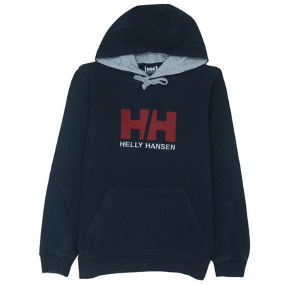 Helly Hansen Men's Blue Pullover Hoodie L Logo Graphic Cotton
