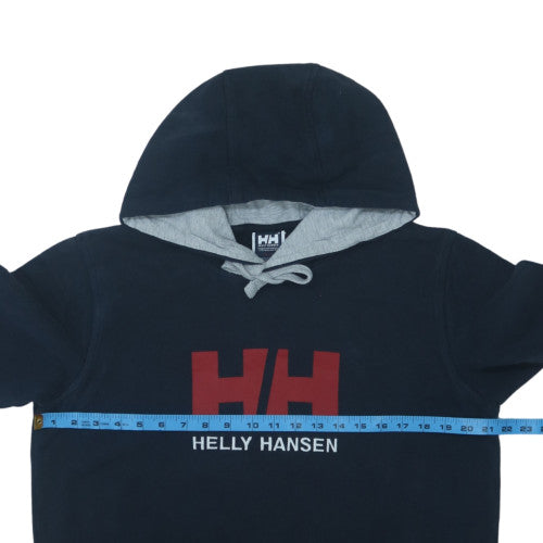 Helly Hansen Men's Blue Pullover Hoodie L Logo Graphic Cotton