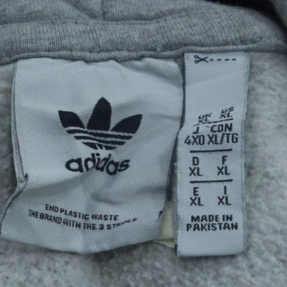 Adidas Men's Grey XL Pullover Hoodie Fleece Sweatshirt