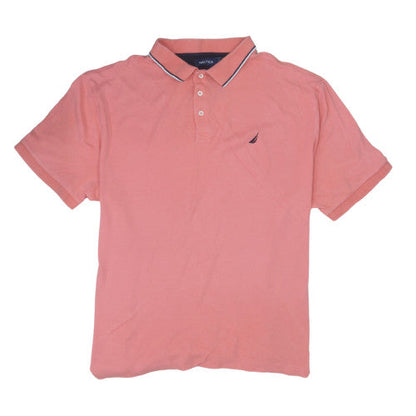 Nautica Men's Pink 2XL Cotton Short Sleeve Polo Shirt
