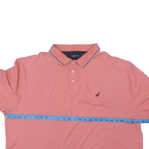 Nautica Men's Pink 2XL Cotton Short Sleeve Polo Shirt