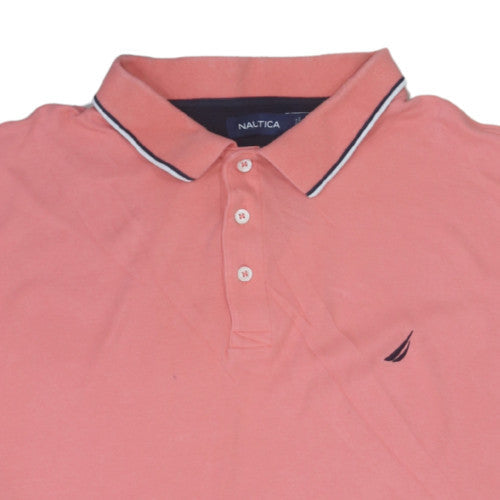 Nautica Men's Pink 2XL Cotton Short Sleeve Polo Shirt