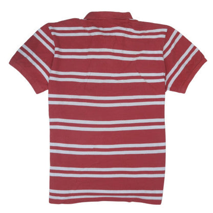 Chaps Men's Red Striped Classic Fit Polo Shirt XL