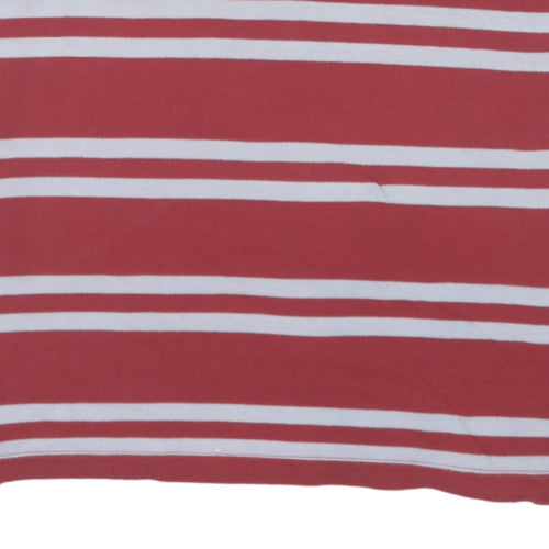 Chaps Men's Red Striped Classic Fit Polo Shirt XL