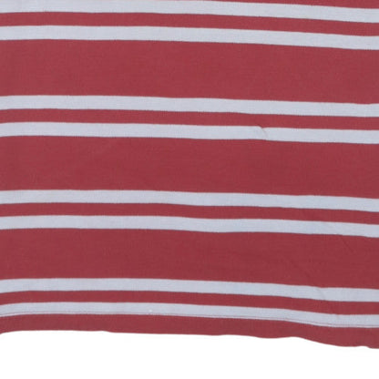 Chaps Men's Red Striped Classic Fit Polo Shirt XL