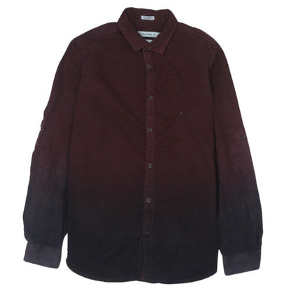 Calvin Klein Men's Brown Slim Fit Cotton Corduroy Shirt M