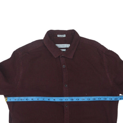 Calvin Klein Men's Brown Slim Fit Cotton Corduroy Shirt M