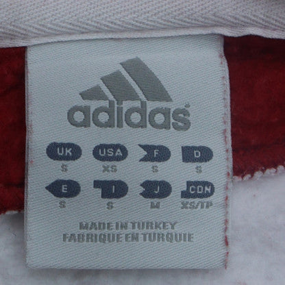 adidas Men's White Red Pullover Hoodie Size S Sports Fleece