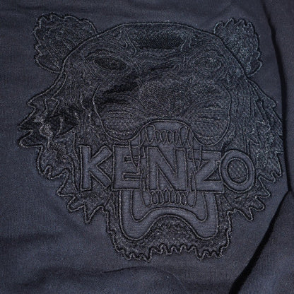 Kenzo Men's Black XL Embroidered Tiger Crew Neck Sweatshirt