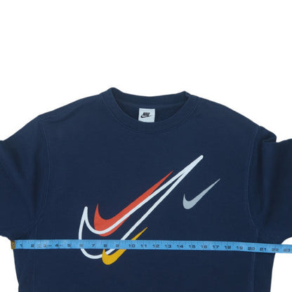 Nike Men's Blue Pullover Logo Sweatshirt Size S