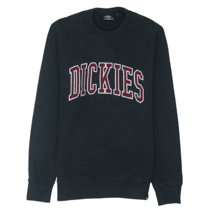 Dickies Men's Black Small Crew Neck Logo Sweatshirt