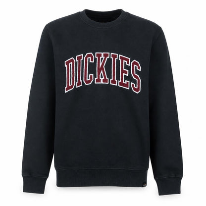 Dickies Men's Black Small Crew Neck Logo Sweatshirt