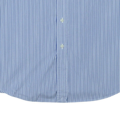 Ralph Lauren Men's Blue Striped Short Sleeve Button-Up Shirt L