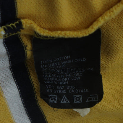 Nautica Men’s Yellow Striped 2XL Polo Shirt Cotton Collared Top