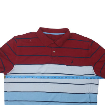 Nautica Men’s Multicoloured Striped Polo Shirt 2XL Classic Fit