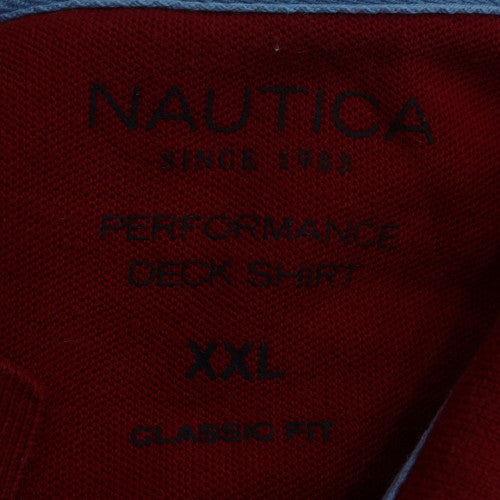 Nautica Men’s Multicoloured Striped Polo Shirt 2XL Classic Fit