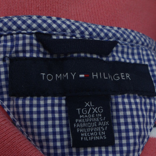 Tommy Hilfiger Men's Pink Striped Polo Shirt XL Cotton Casual