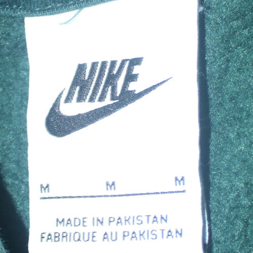 Nike Men's Green Pullover Hoodie M Fleece Logo Sweatshirt