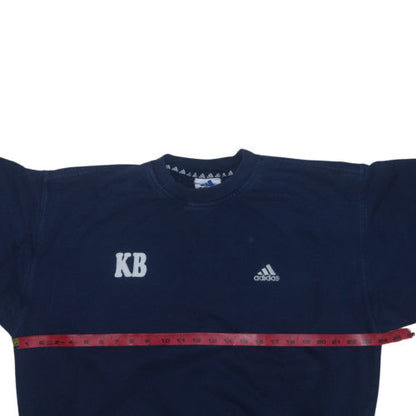 Adidas Men’s Blue Pullover Sweatshirt L Crew Neck Sports Embroidered