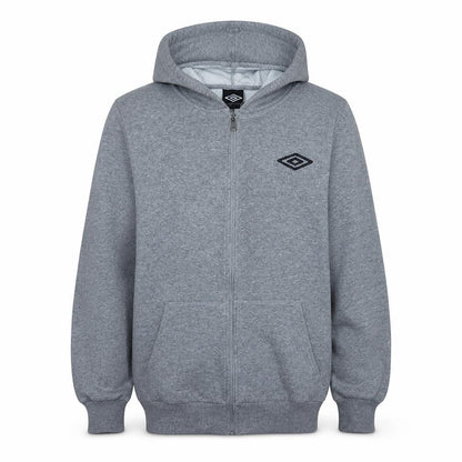 Umbro Men’s Grey Full Zip Hoodie XL Sports Fleece Sweatshirt