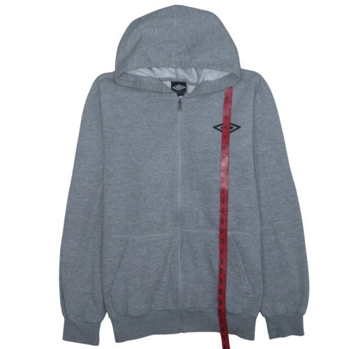 Umbro Men’s Grey Full Zip Hoodie XL Sports Fleece Sweatshirt