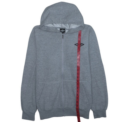 Umbro Men’s Grey Full Zip Hoodie XL Sports Fleece Sweatshirt