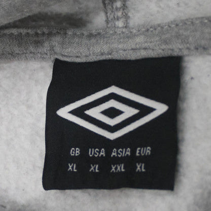 Umbro Men’s Grey Full Zip Hoodie XL Sports Fleece Sweatshirt