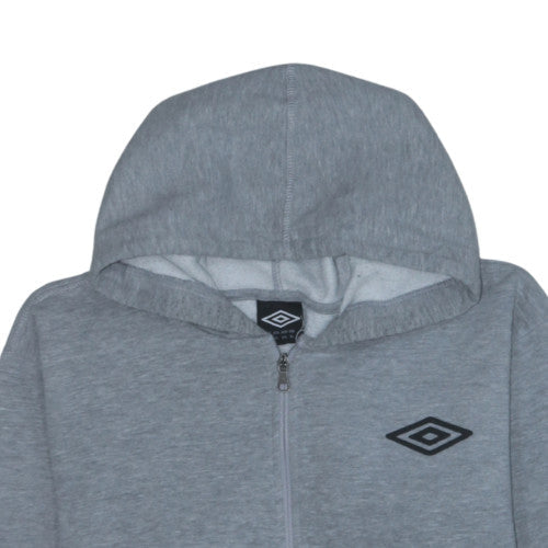 Umbro Men’s Grey Full Zip Hoodie XL Sports Fleece Sweatshirt