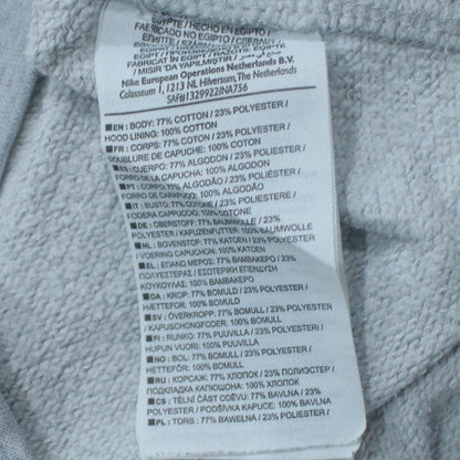 Nike Men's Grey Pullover Hoodie L Regular Fit Fleece Sweatshirt