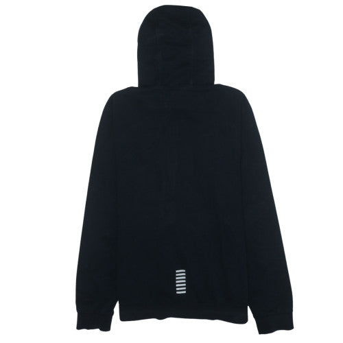 Emporio Armani EA7 Womens Black Full Zip Hoodie Size XL Cotton Blend