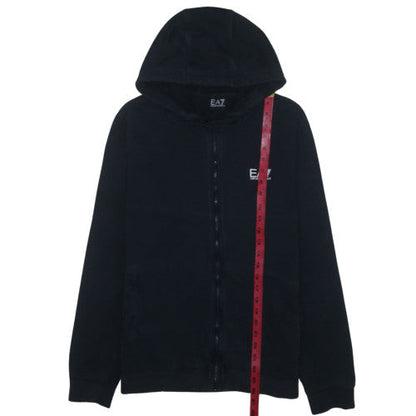 Emporio Armani EA7 Womens Black Full Zip Hoodie Size XL Cotton Blend