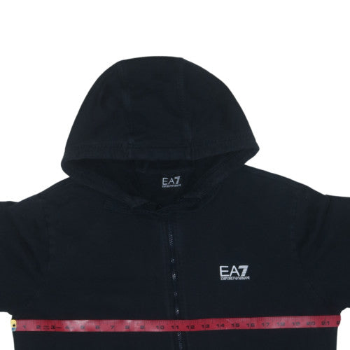 Emporio Armani EA7 Womens Black Full Zip Hoodie Size XL Cotton Blend
