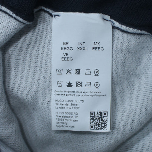 BOSS Mens Blue 3XL 1/2 Zip Cotton Knit Sweatshirt