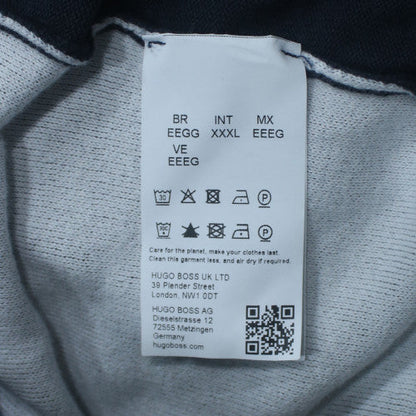 BOSS Mens Blue 3XL 1/2 Zip Cotton Knit Sweatshirt