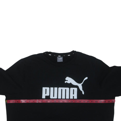 Puma Men's Black 2XL Crew Neck Logo Pullover Sweatshirt