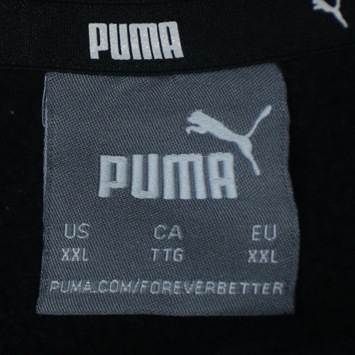 Puma Men's Black 2XL Crew Neck Logo Pullover Sweatshirt