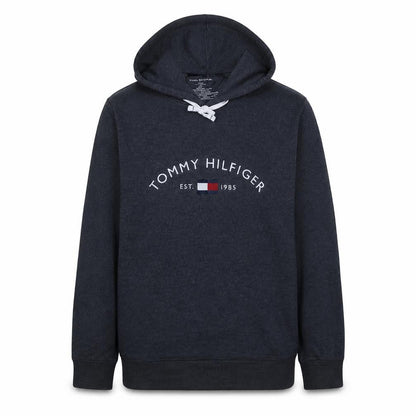 Tommy Hilfiger Men's Grey Pullover Hoodie L Classic Logo Fleece