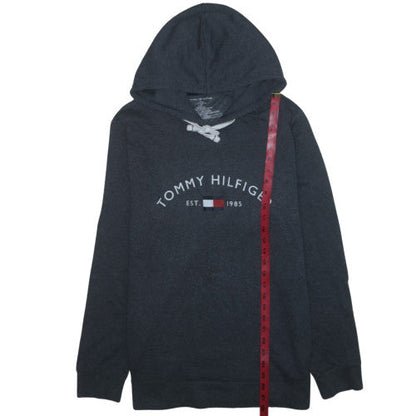 Tommy Hilfiger Men's Grey Pullover Hoodie L Classic Logo Fleece