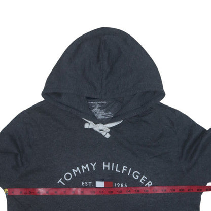 Tommy Hilfiger Men's Grey Pullover Hoodie L Classic Logo Fleece