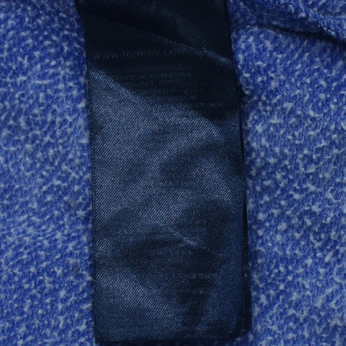 Hilfiger Denim Men's Blue Henley Hoodie Size L Cotton Blend