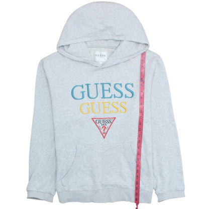 Guess Women's Grey Pullover Hoodie Logo Print Size L
