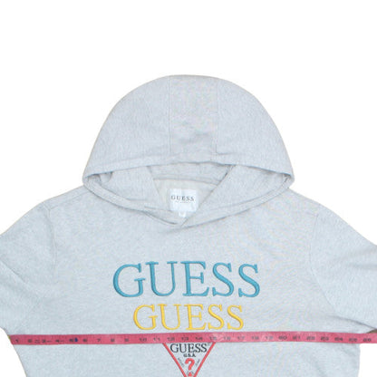 Guess Women's Grey Pullover Hoodie Logo Print Size L