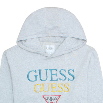 Guess Women's Grey Pullover Hoodie Logo Print Size L