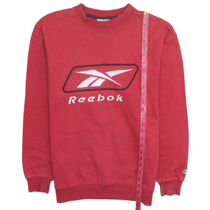 Reebok Men’s Red Small Pullover Crew Neck Fleece Sweatshirt
