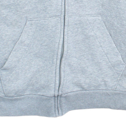 Adidas Women Grey Full Zip Hoodie L Hooded Sweatshirt Casual