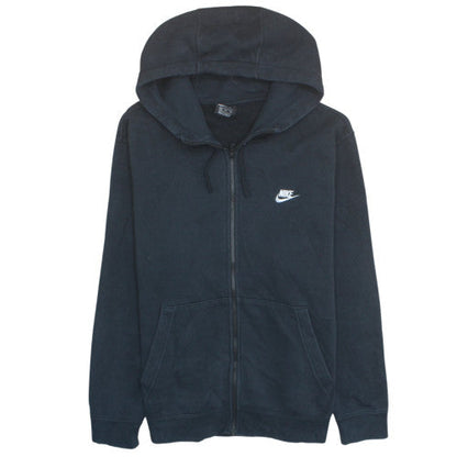 Nike Men's Black 2XL Full Zip Hoodie with Logo and Pockets