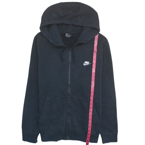 Nike Men's Black 2XL Full Zip Hoodie with Logo and Pockets
