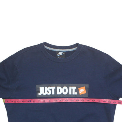 Nike Men's Blue Just Do It Crew Neck Sweatshirt Size M